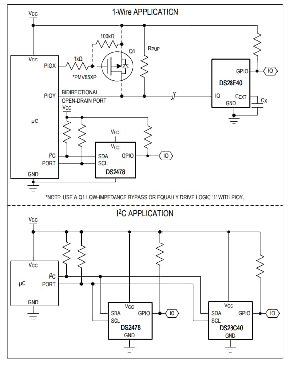 Application Circuit Diagram - Analog Devices / Maxim Integrated DS2478 DeepCover® Automotive Secure Coprocessor
